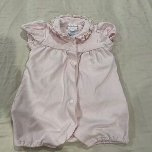 Ralph Lauren Baby Pink Floral Ruffle Collar Romper Playsuit Shorts Onesie 9M